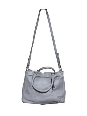 perlina leather handbag crossbody shoulder gray pebbled